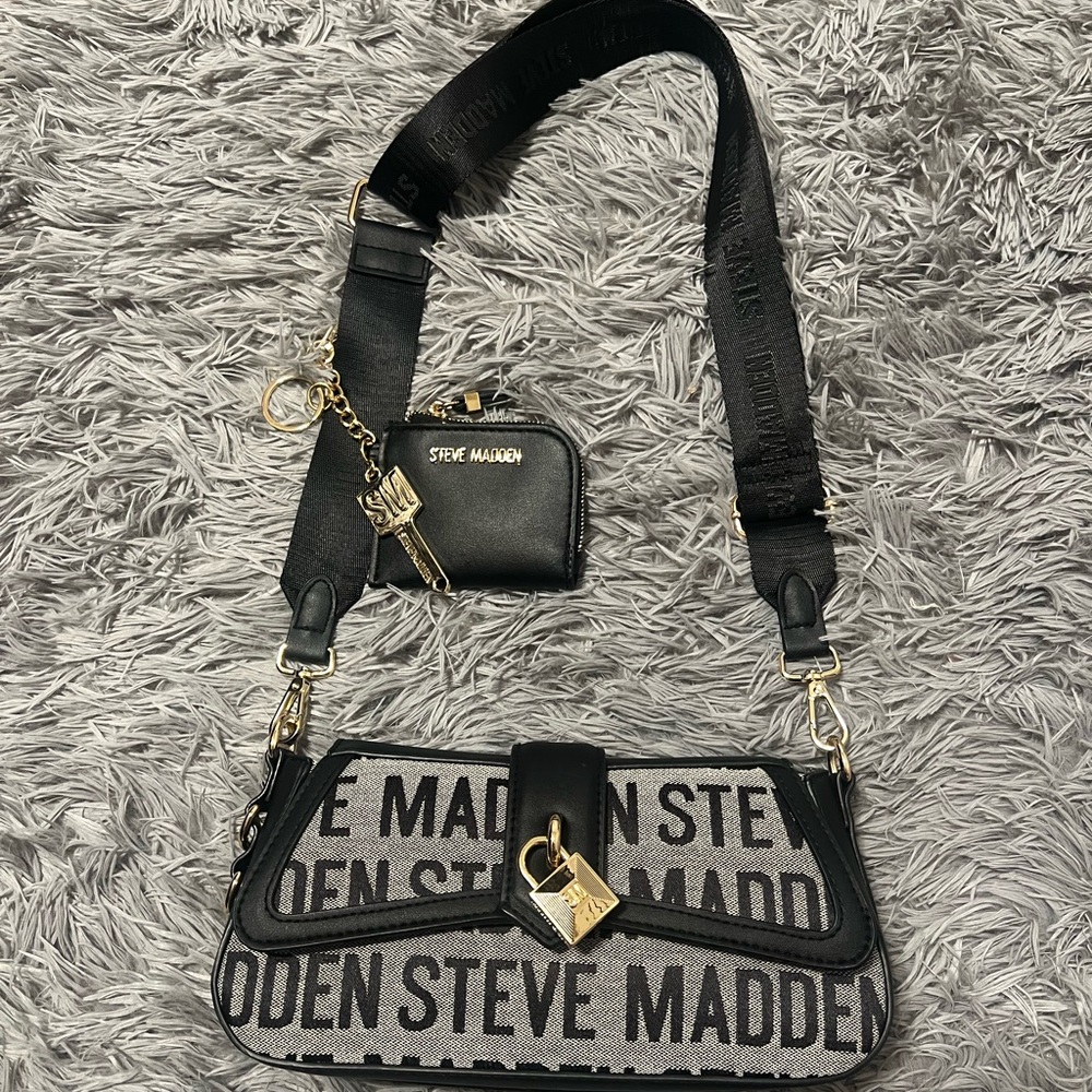 Steve Madden Black and Gray Women's Bag
